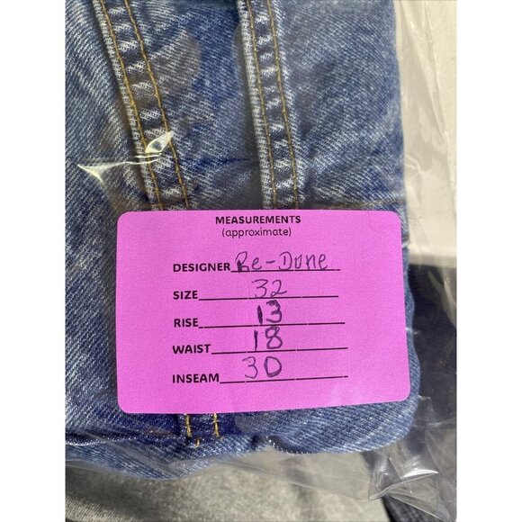 RE/DONE Womens Originals 90's Crop Low Slung Boyfriend in Bleu Mere Size 32 - Picture 8 of 9